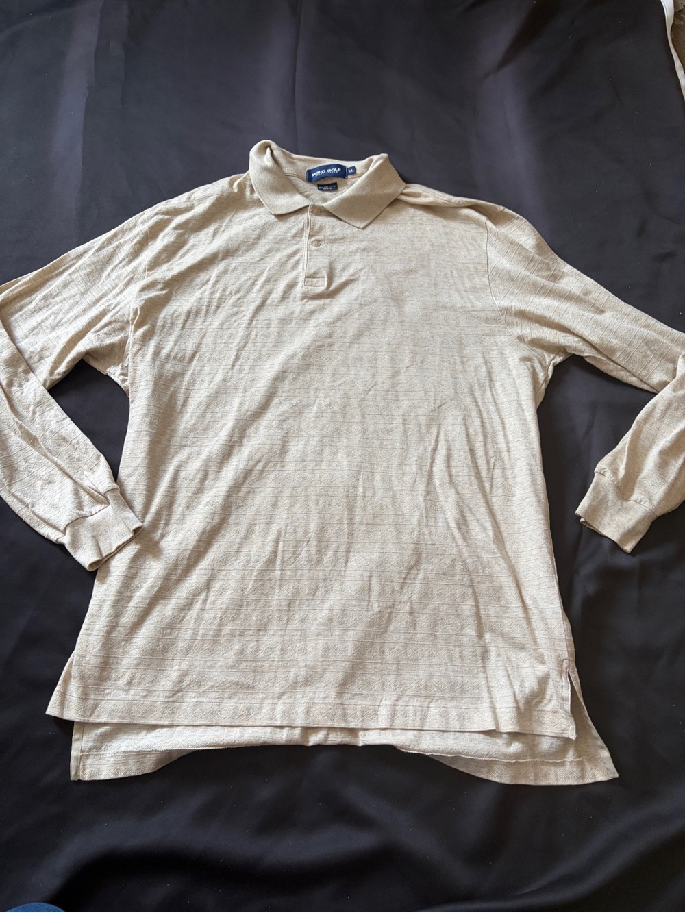 Ralph Lauren Long-Sleeve Polo Shirt in Light Beige